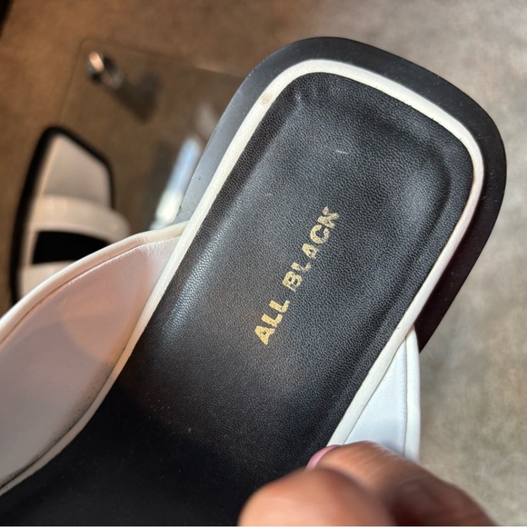 Black White Mules Sleek Modern Design - Picture 4 of 5